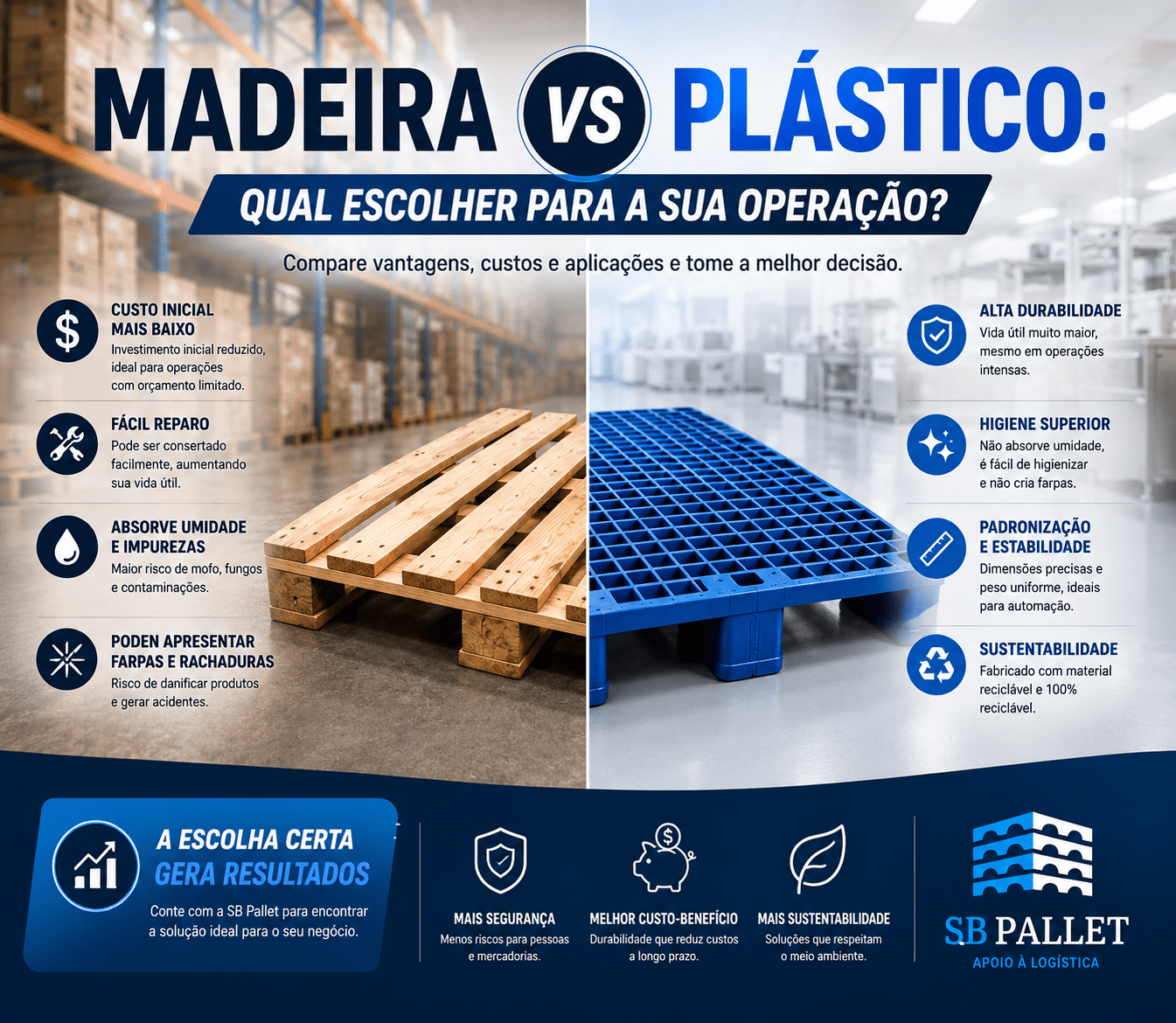 Pallets de Madeira ou Pallets de Plástico: Qual Escolher para Sua Operação?